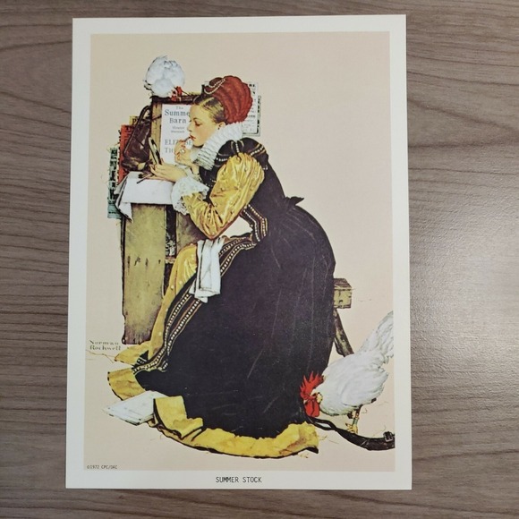 Set of 2 Norman Rockwell Lithographs 1972 Americana Storybook Vintage 5x7 Prints - Picture 2 of 4